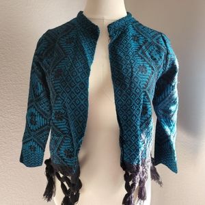 Handmade loom knitted jacket